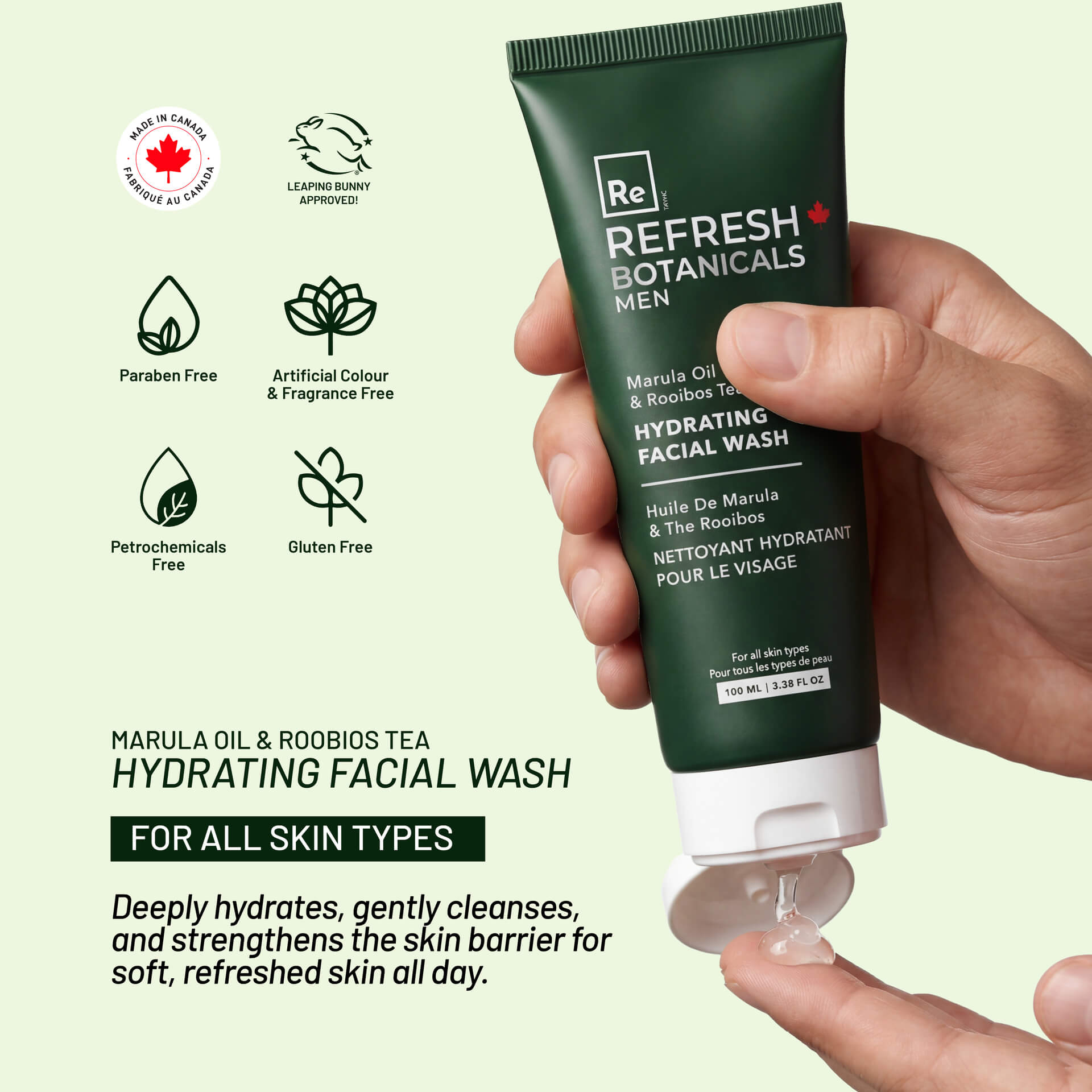 Men Hydrating Facial Wash – Refresh Botanicals