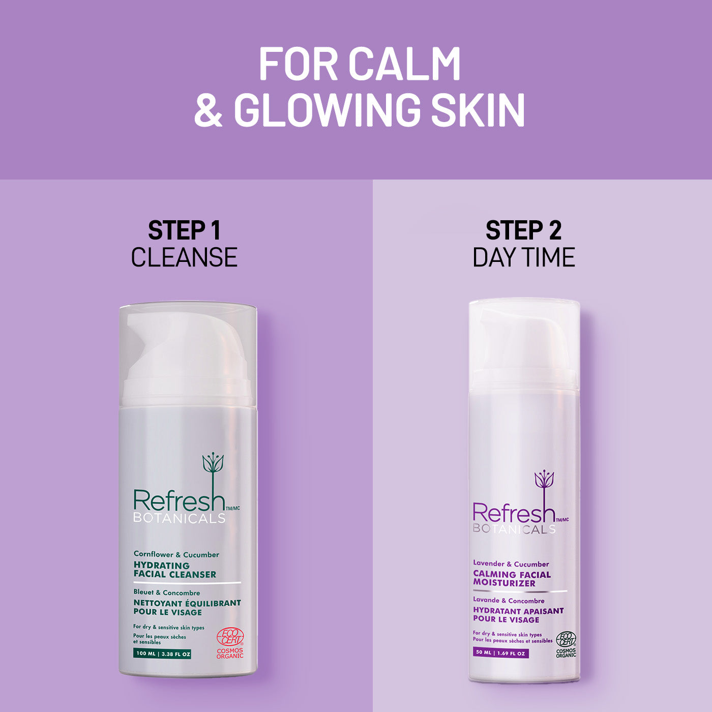 Products for calm and glowing skin